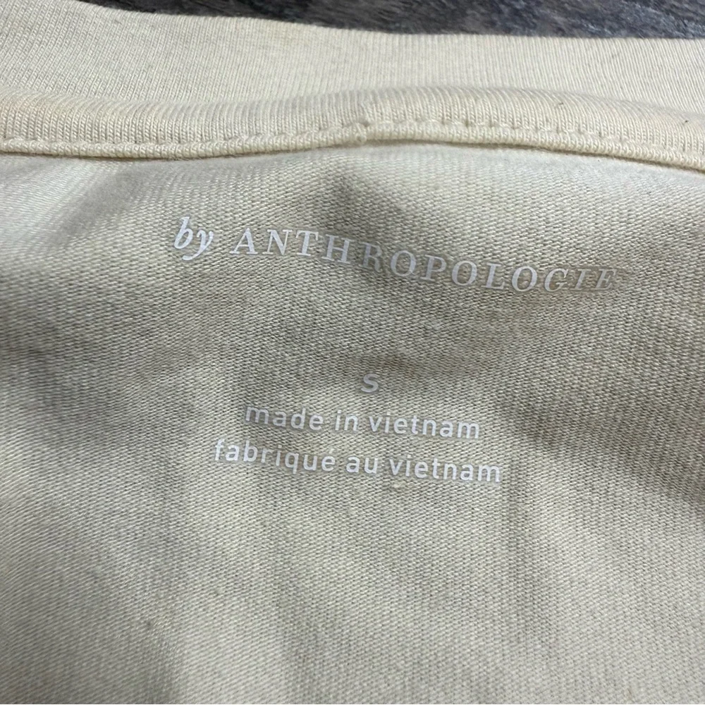 Anthropologie Cream Blouse Puff Sleeves Women's Size Small